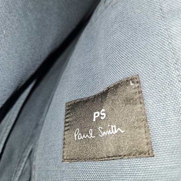 PS Paul Smith Men's Cotton Canvas Utility Jacket Chore Coat Blue Sz Large NWOT - Picture 4 of 9